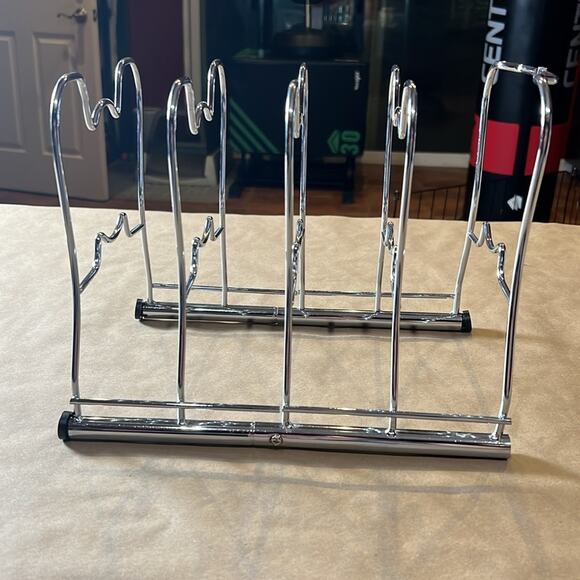 Cabinet Pantry Pot Organizer Holder Rack Chrome Home Organization Alloy - Picture 6 of 6